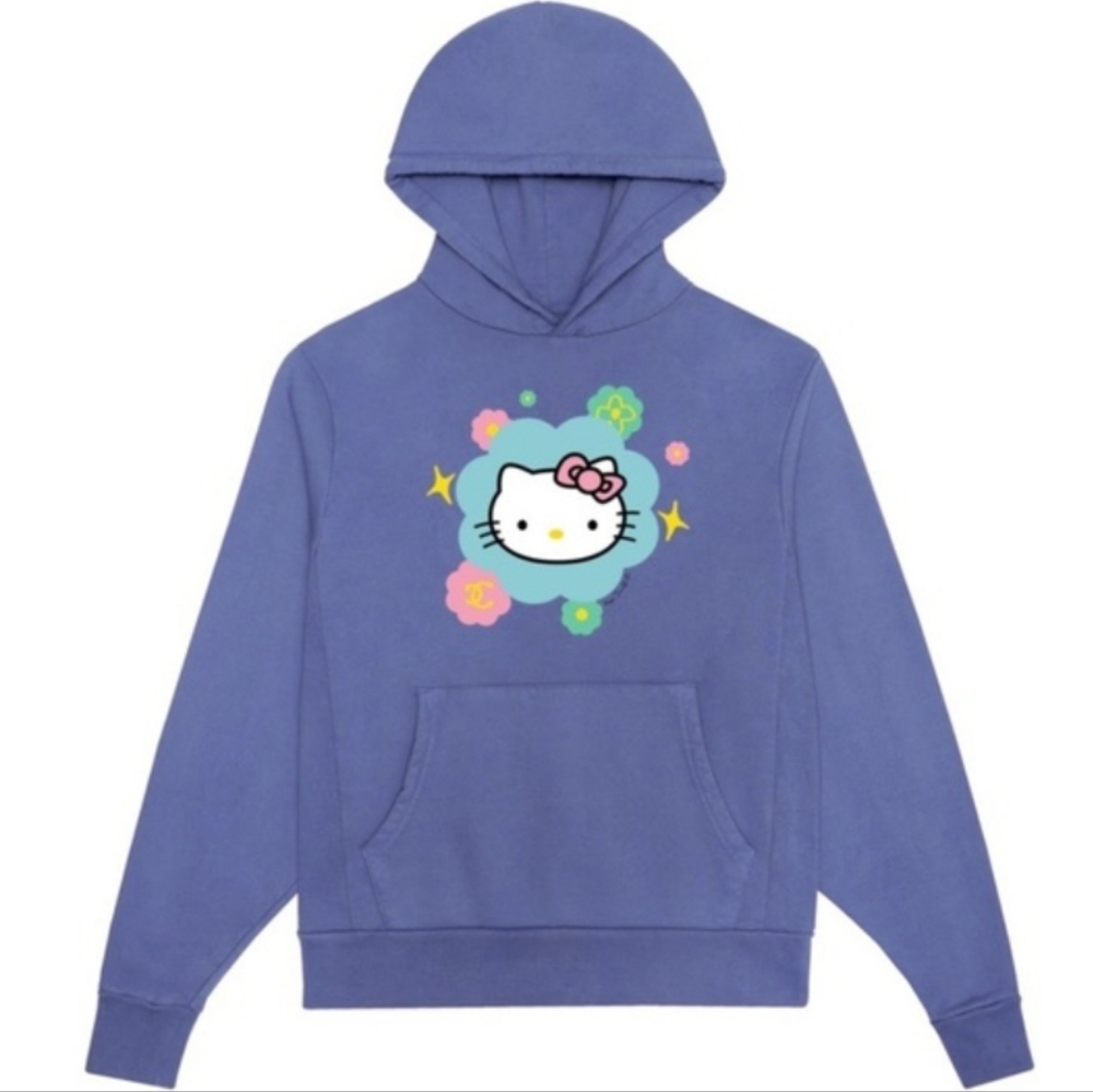 MEGA YACHT Hello Kitty blue kawaii‎ hoodie hooded sweatshirt L